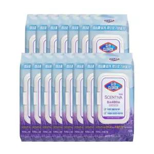 유한락스 청소세정티슈 센티바 프로방스 라벤더향 76매 x15