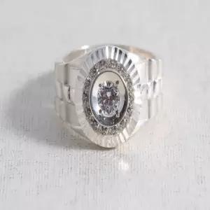 럭셔리 렉스 남자 여자 925 실버 체인 큐빅 은반지 고급스러운