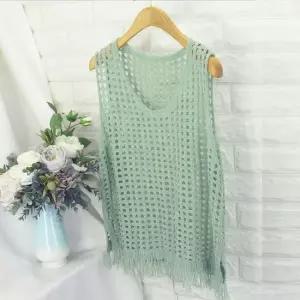 nty_팡팡 레이스조끼 VOT브이넥조끼 여름조끼 배색조끼 펀칭조끼