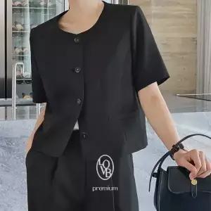 핫핑 [셋업템/하객룩][LOVB] L-1441 노카라넥 세미크롭 반팔 싱글자켓