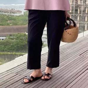 쿨 치즈스판 9부 밴딩 슬랙스 (2color)