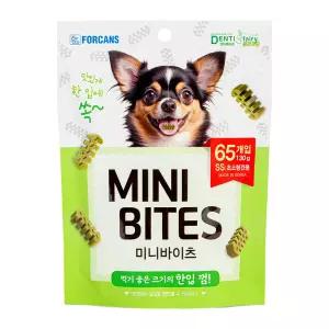 한입덴탈껌 미니바이츠 클로로필 SS 65개입 130g 포켄스 미니버전 덴티페어리 강아지 덴탈껌 개껌