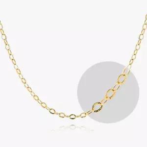 14K 18K 할로우 가리비 컷팅 타원 체인 금 목걸이