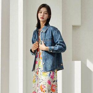 [르포엠]코튼100 모니크 스티치 컬러 데님 자켓