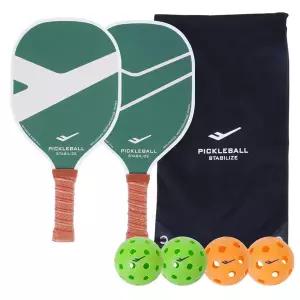 프로스펙스 우든 피클볼 라켓 2개입 세트 ( 패들 2개 + 실내용공 2개 + 실외용공 2개 + 전용가방 )