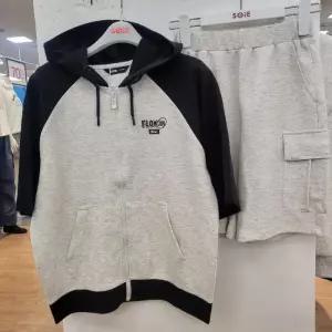 HC22 5.5부후드와 카고바지세트 남아 여름용 그레이 스판 집업과 카고 바지 25