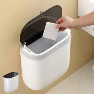 욕실 벽부착 휴지통 화장실 벽걸이 붙이는 쓰레기통 부착식