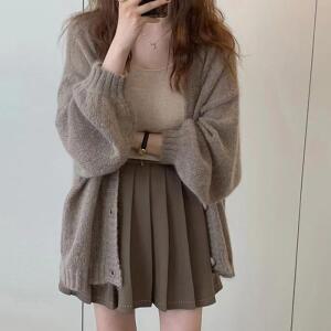 CWTG6812 소프트터치 루즈핏 봄가을겨울 경량 가디건