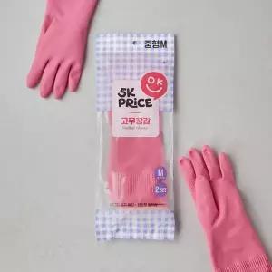 5K프라이스 고무장갑 2켤레(중)