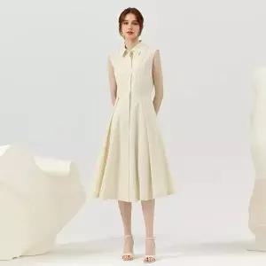 [르포엠]슬리브리스 썸머 카라 원피스