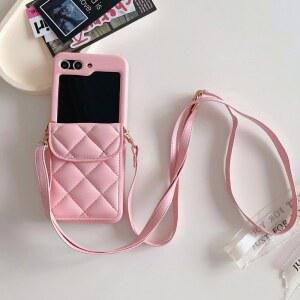 핸드폰케이스 패션 Cr body 긴 스트랩 양가죽 갤럭시 슬롯 플립 카드 커버 4 Z 3 가죽 전화 5G 홀더 5 케이스 6 보호