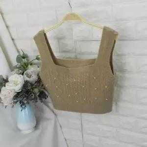 lvy_진주뷔스티에VOT뷔스티에조끼 니트조끼 미니베스트 그물조끼 크롭조끼