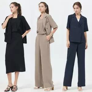 클래식크링클셋업4종 자켓+이너+스커트+팬츠)