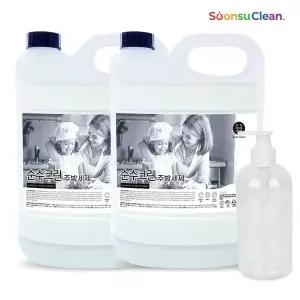 순수크린 주방세제4LX2개입+리필용기증정 저자극 과일야채세척용 대용량