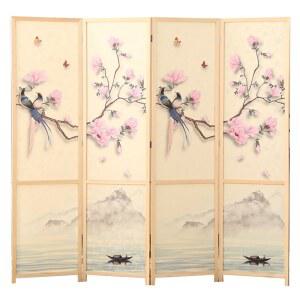 돌잔치병풍 매화 모란 제사 돌잔치 배경지 한식당 동양병풍 4개 패널