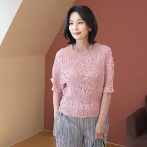 T57378 시크 꽃주름 가오리 플리츠 50대 엄마옷