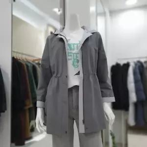 [엠씨]배색 바바리(C43Y050/카키)