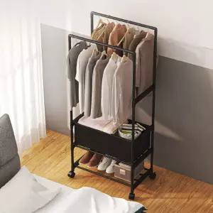 이동식 더블행거 2단 무타공 조립식 미니 옷장 수납장 공간활용 드레스룸행거