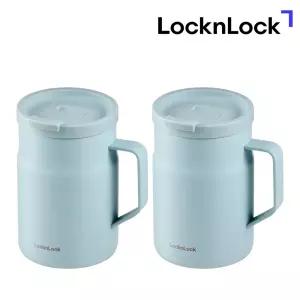 락앤락 New 메트로 밀폐 머그 텀블러 475ml (민트) 2P 스텐 손잡이 보온보냉컵 TOP_LHC4263MITs2