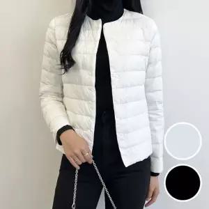 여성 초경량 라운드넥 패딩 자켓