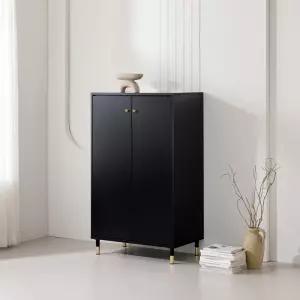 마홀앤 레시오 미니 옷장 W800xD480xH1330, 2단, 블랙