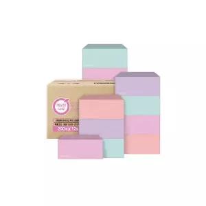 깨끗한나라 순수소프티 미용티슈 200매 12입 딥무드 오로라 2052920 J