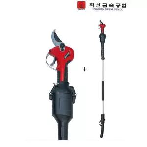 화신금속 전동 전지가위 S-3000 충전식 전동가위 원예 과수 S-3000P 전용장대포함