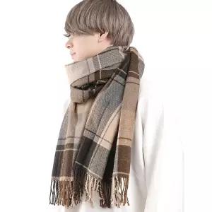 Looc 루앤씨 도톰 대형 루시스톨 남성 큰 사이즈 스톨 가을 겨울 대형 스톨 머플러 체크무늬 무지 숄 무릎