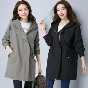 여성 미디엄 사파리 야상 바람막이 자켓 점퍼 빅사이즈