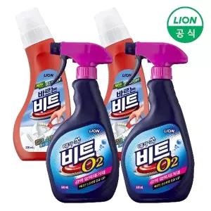비트 O2 강력얼룩제거제 스프레이 500ml 2개+바르는 비트 찌든때 제거 전용 220ml 2개