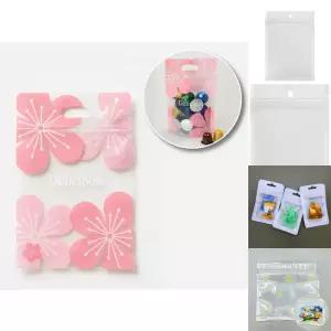 구디백 지퍼백 손잡이포장봉투 벚꽃 투명 비닐 간식소분백/업소/다용도/사탕/포장/소분백/선물/포장봉투