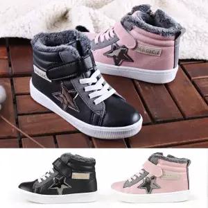 [하프클럽/]M럭스 여아 여자 아동 키즈 어린이 패딩 털신 털 하이탑 운동화