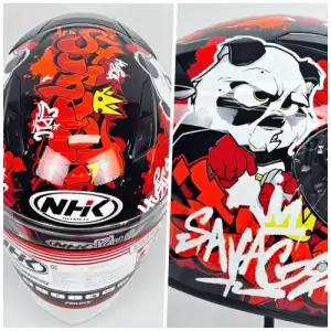 NHK S1 뮤랄 블랙 레드 판다 오토바이헬멧 오픈페이스 바이크 스쿠터 하이바