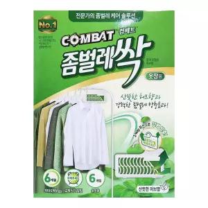 컴배트 좀벌레싹 옷장용 산뜻한 허브향 6개입 1팩