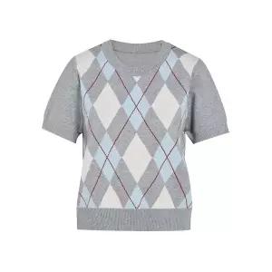 [JJ지고트](센텀시티점)아가일 패턴 반팔 니트 GS2N1PO241