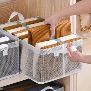 [할인바이할인][1+1+1] 클린메쉬 접이식 철제 투명 리빙박스 세척가능 수납정리함 26L (총3개입)