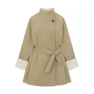 [페이지플린] 배색벨티드하이넥코트_P6ACT001C