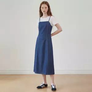 [26 신상] 스티치 라인 뷔스티에 데님 원피스  (VMOKC2508)