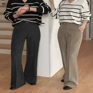 [제작] [링클프리] 클린핏 뒷밴딩 부츠컷 슬랙스 86276 빅사이즈 여성의류