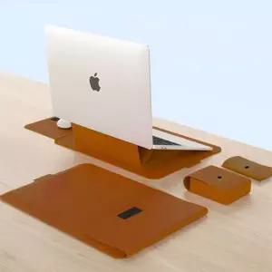 가죽 노트북 거치대 브라운 파우치 4종세트 16 17인치 공용 케이스 F043