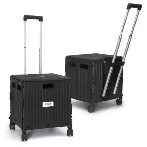 [클리나] 4바퀴 접이식 폴딩카트 핸드카트 쇼핑카트(덮개일체형/블랙)