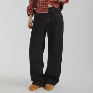 수비진 생지 비죠포인트 와이드 여성청바지 2컬러 기장선택 자체제작