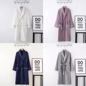 사계절 사우나 호텔 골프 여성 샤워가운 여행 수면 커플 잠옷 여름 랩 원피스 화이트 파자마 홈웨어 골프장 바스 면 목욕 로브가운