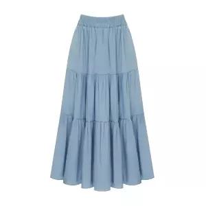 [롯데백화점]샐리 데님 캉캉 밴딩 롱스커트_I6A-CSK014