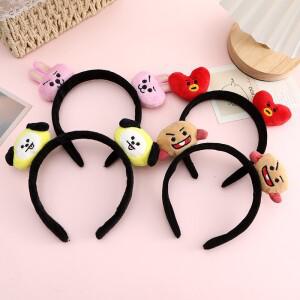 카와이 BT21 헤어 클립 액세서리 만화 귀여운 머리띠 인형 고정 장식 CHIMMY COOKY KOYA TATA 애니메이션