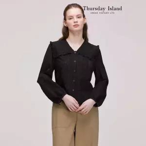 [Thursday Island] 소재믹스 레이스 블라우스(T242MBL133W)