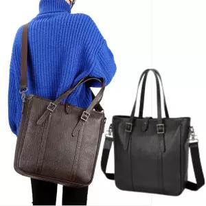 [온] 남성 여성 공용 천연 소가죽 직장인 비지니스 캐주얼 남자 여자 가방 나파 소가죽 유니크 노트북 14인치 서류가방