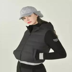 헤지스 골프 여성 25FW [ONLINE EXCLUSIVE] 블랙 여성 하이브리드 구스 다운 점퍼 HWSW5D901BK
