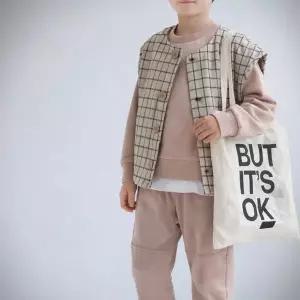 예루예나아동 조끼 면 체크 본딩 오버