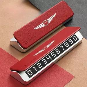 제네시스 전화번호 주차 번호 판 가죽 G70 G80 G90 GV60 GV70 차량용 알림